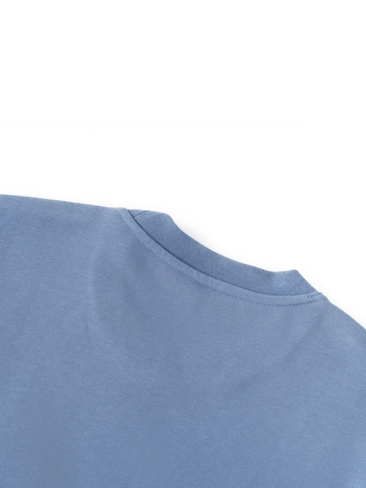 Close-up of a blue shirt on a white background