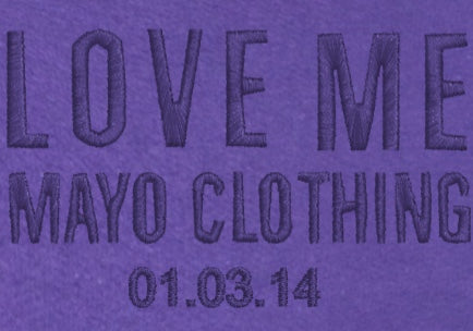 Embroidery on the front LOVE ME MAYO CLOTHING 01.03.14